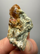 Load image into Gallery viewer, Hessonite Garnet Cluster on Matrix – Natural Collector Specimen from Pakistan | High-Grade Orange-Red Garnet Crystals
