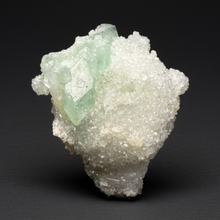 Load image into Gallery viewer, Luminous Mint Apophyllite with Glittering Druzy Sugar Quartz – India
