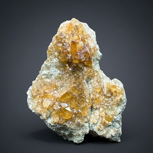 Load image into Gallery viewer, Hessonite Garnet Cluster on Matrix – Natural Collector Specimen from Pakistan | High-Grade Orange-Red Garnet Crystals
