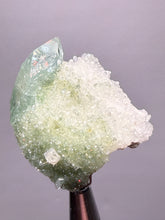 Load image into Gallery viewer, Luminous Mint Apophyllite with Glittering Druzy Sugar Quartz – India
