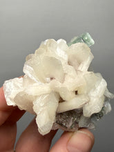 Load image into Gallery viewer, High-Grade Gemmy Green Apophyllite on White Stilbite  | Deccan Traps, Maharashtra, India
