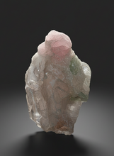 Load image into Gallery viewer, Pink Morganite &amp; Mint Green Tourmaline in Shiny Quartz – Pegmatite Mineral Specimen from Pakistan
