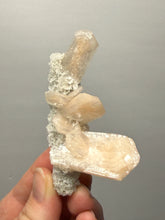 Load image into Gallery viewer, Gemmy Stilbite Crystals on Volcanic Stalactite — Deccan Traps, Maharashtra, India
