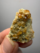 Load image into Gallery viewer, Hessonite Garnet Cluster on Matrix – Natural Collector Specimen from Pakistan | High-Grade Orange-Red Garnet Crystals
