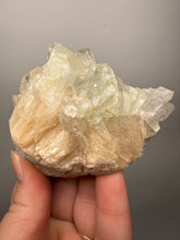 Load image into Gallery viewer, High-Grade Light Green Apophyllite on Pink Stilbite Zeolite | Indian Collector Mineral Specimen
