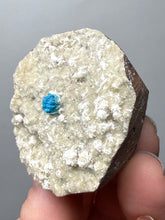 Load image into Gallery viewer, Rare Electric Blue Cavansite on Druzy Matrix – Collector Mineral Specimen | India
