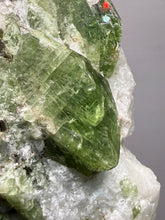 Load image into Gallery viewer, Electric Green Diopside on Quartz – Collector Mineral Specimen (Gilgit-Baltistan) Pakistan
