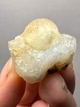 Load image into Gallery viewer, Rare Botryoidal Yellow Fluorite on Quartz Matrix  Collector Mineral Specimen – Maharashtra, India
