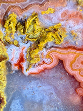 Load image into Gallery viewer, Pink Yellow Red Moroccan Agate | High Atlas Mountains •UNPOLISHED LAPIDARY  SLAB
