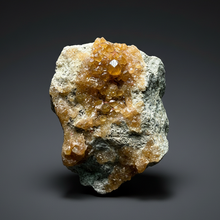 Load image into Gallery viewer, Hessonite Garnet Cluster on Matrix – Natural Collector Specimen from Pakistan | High-Grade Orange-Red Garnet Crystals
