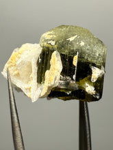 Load image into Gallery viewer, Dark Green Cap Stak Nala Tourmaline and Cleavelandite – Haramosh Mountains, Pakistan | Thumbnail Specimen
