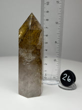 Load image into Gallery viewer, Dendrite Manganese Included Iron Oxide Quartz (Golden Healer) Obelisk Tower • RARE
