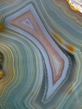 Load image into Gallery viewer, High-Grade Indonesian Sumatra Agate Pair – Vibrant Banded Chalcedony with Rich Color Zoning | Ethical Lapidary &amp; Collector Display Specimens
