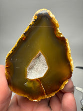 Load image into Gallery viewer, High-Grade Indonesian Sumatra Agate Pair – Vibrant Banded Chalcedony with Rich Color Zoning | Ethical Lapidary &amp; Collector Display Specimens
