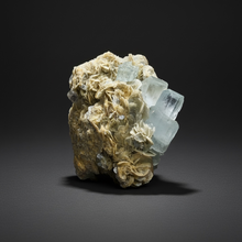Load image into Gallery viewer, Premium Aquamarine with Mica on Matrix  Collector Mineral Specimen – Nagar Valley, Pakistan
