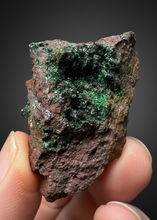Load image into Gallery viewer, Brochantite Collector Mineral Specimen – Vivid Green Copper Crystals from Morocco
