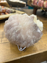 Load image into Gallery viewer, Lavender Stilbite Flower + Phantom Purple Apophyllite• VERY RARE • India
