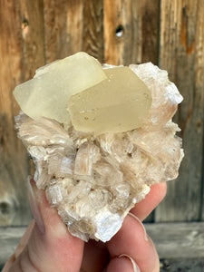 Scalenohedral Calcite + Pink Heulandite • Maharashtra, India