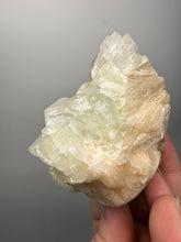 Load image into Gallery viewer, High-Grade Light Green Apophyllite on Pink Stilbite Zeolite | Indian Collector Mineral Specimen
