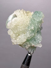 Load image into Gallery viewer, Luminous Mint Apophyllite with Glittering Druzy Sugar Quartz – India
