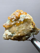 Load image into Gallery viewer, Hessonite Garnet Cluster on Matrix – Natural Collector Specimen from Pakistan | High-Grade Orange-Red Garnet Crystals
