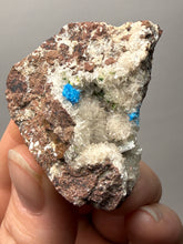Load image into Gallery viewer, Rare Electric Blue Pentagonite &amp; Cavansite on Druzy Matrix | Collector Mineral Specimen | Wagholi Quarry, India
