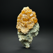 Load image into Gallery viewer, Hessonite Garnet Cluster on Matrix – Natural Collector Specimen from Pakistan | High-Grade Orange-Red Garnet Crystals

