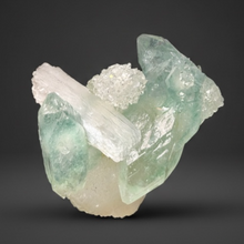 Load image into Gallery viewer, Luminous Mint Apophyllite with Glittering Druzy Sugar Quartz – India
