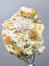 Load image into Gallery viewer, Hessonite Garnet Cluster on Matrix – Natural Collector Specimen from Pakistan | High-Grade Orange-Red Garnet Crystals
