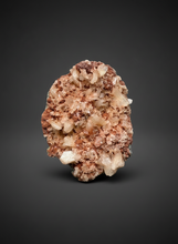 Load image into Gallery viewer, Shiny Peach Stilbite on Druzy Red Heulandite – High-Grade Collector Mineral Specimen from India
