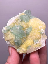 Load image into Gallery viewer, Luminous Mint Apophyllite with Glittering Druzy Sugar Quartz – India
