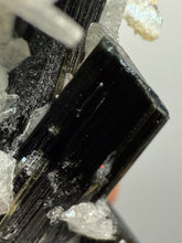 Load image into Gallery viewer, Blue Cap Dark Green Stak Nala Tourmaline on Cleavelandite Matrix – Haramosh Mountains, Pakistan
