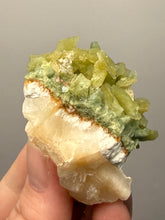 Load image into Gallery viewer, High-Grade Green Heulandite on Peach Stilbite Crystal Cluster | Deccan Traps, Maharashtra, India | Collector Mineral Specimen
