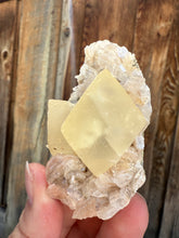Load image into Gallery viewer, Golden Yellow Diamond Calcite + Pearl Heulandite • Maharashtra, India
