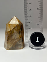 Load image into Gallery viewer, Dendrite Manganese Included Iron Oxide Quartz (Golden Healer) Obelisk Tower • RARE
