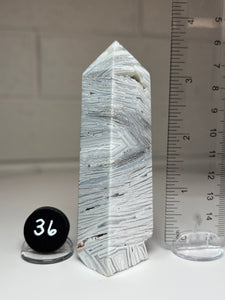 White Pseudomorph Agate after Anhydrite Obelisk Tower from Mexico