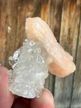 Load image into Gallery viewer, Clear Gem Apophyllite Encrusted Stalactite + Pink Stilbite Cluster • Maharashtra, India
