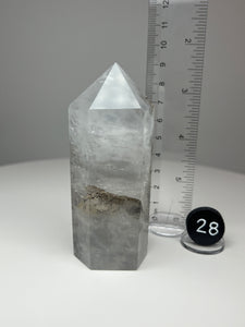 Dendrite Manganese Included Iron Oxide Quartz (Golden Healer) Obelisk Tower • RARE