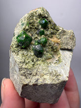 Load image into Gallery viewer, Gemmy Green Garnet on Matrix – Pakistan Collector Specimen
