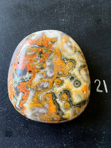 Bumblebee Jasper Agate Palm Stone from West Java, Indonesia • AAA High Grade