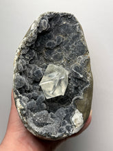 Load image into Gallery viewer, High-Grade Optical Calcite on Black Druzy Chalcedony Stalactites Zeolite| Maharashtra, India
