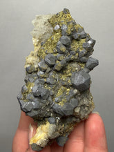 Load image into Gallery viewer, Moroccan Galena with Druzy Pyrite on Quartz | Collector Display Specimen
