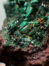 Load image into Gallery viewer, Brochantite Collector Mineral Specimen – Vivid Green Copper Crystals from Morocco
