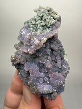 Load image into Gallery viewer, Purple &amp; Green Grape Agate Mineral Specimen – Botryoidal Purple Chalcedony Cluster from Indonesia | Collector Grade Crystal
