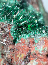 Load image into Gallery viewer, Brochantite Collector Mineral Specimen – Vivid Green Copper Crystals from Morocco
