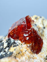 Load image into Gallery viewer, Naturally Faceted Zircon Crystal on Pegmatite–Biotite Matrix • Pakistan Mineral Specimen

