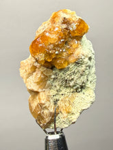 Load image into Gallery viewer, Hessonite Garnet Cluster on Matrix – Thumbnail Collector Specimen from Pakistan | High-Grade Orange-Red Garnet Crystals
