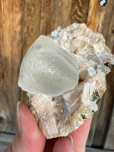 Yellow Diamond Calcite + Pearl Heulandite • Maharashtra, India