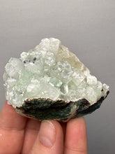Load image into Gallery viewer, Light Mint Green “Disco Ball” Radial Apophyllite on Pink &amp; Green Heulandite — Deccan Traps, India
