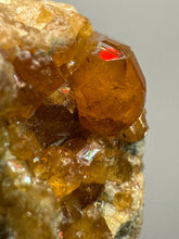 Load image into Gallery viewer, Hessonite Garnet Cluster on Matrix – Natural Collector Specimen from Pakistan | High-Grade Orange-Red Garnet Crystals
